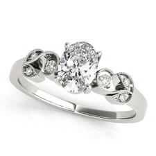 Solitaire Style Oval Diamond Engagement Ring