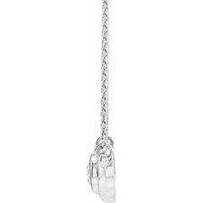 14K White Gold 1/4 CT Diamond Bezel-Set Solitaire 18" Necklace