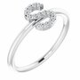 14K White Gold .07 CTW Diamond Initial S Ring