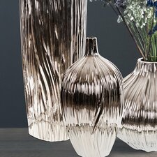 Natalia Silver/White 12'' Ceramic Table Vase