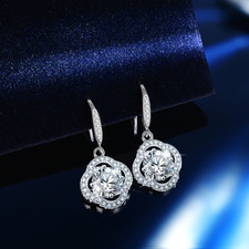1Ct Moissanite Streling Silver Stud Earrings