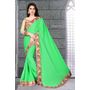 Expressive Lime and Cream Designer Saree