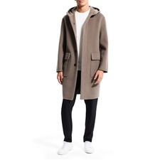 THEORY Thompson Luxe New Divide Wool Blend Coat, Main, color, FOSSIL