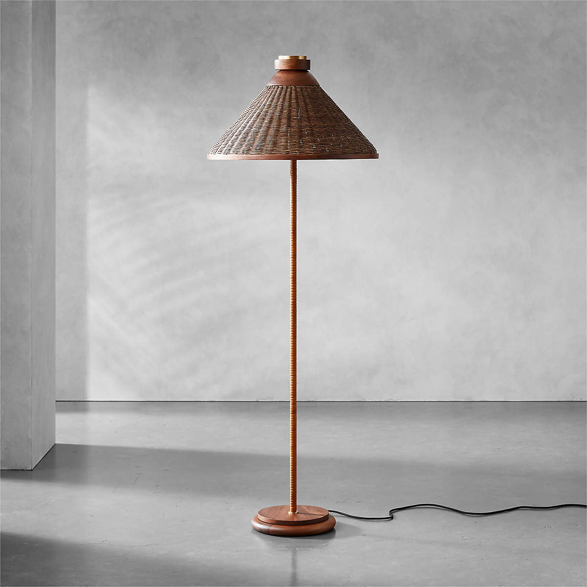 Rattan Floor Lamp (Open Larger View)