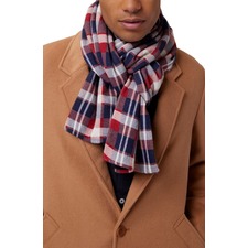 GOOD MAN BRAND Tartan Plaid Recycled Cashmere Scarf, Main, color, BURGUNDY / NAVY
