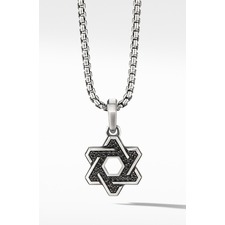 DAVID YURMAN Deco Star of David Pendant with Pavé Black Diamonds, Main, color, SILVER/ BLACK DIAMOND