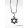 DAVID YURMAN Deco Star of David Pendant with Pavé Black Diamonds, Main, color, SILVER/ BLACK DIAMOND