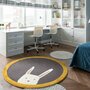 Round Kids Rugs Soft Cute Lovely Rabbit Design for Kids Room Playroom