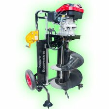 200Cc 4-Stroke Earth Auger With 16 Inch Bit And Two Wheel Heavy Trolly