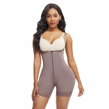 Coffee Color Hourglass Body Shaper Underbust Zipper Slim Waist