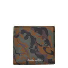 ALEXANDER MCQUEEN Camo Leather Billfold Wallet, Main, color, MILITARY