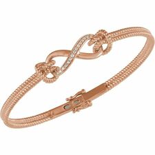 14K Rose 1/8 CTW Diamond Bangle 7.5" Bracelet - 653044-60004-P