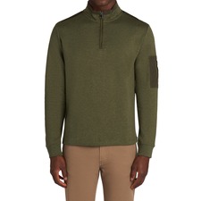 Cotton Blend Quarter Zip Sweater, Main, color, KHAKI
