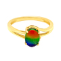 Ammolite Ladies Ring in 14K Yellow Gold
