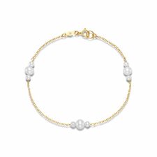 Three Pearl Station Bracelet