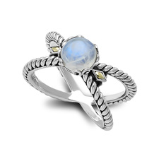 Samuel B. Rainbow Moonstone Birthstone X Ring