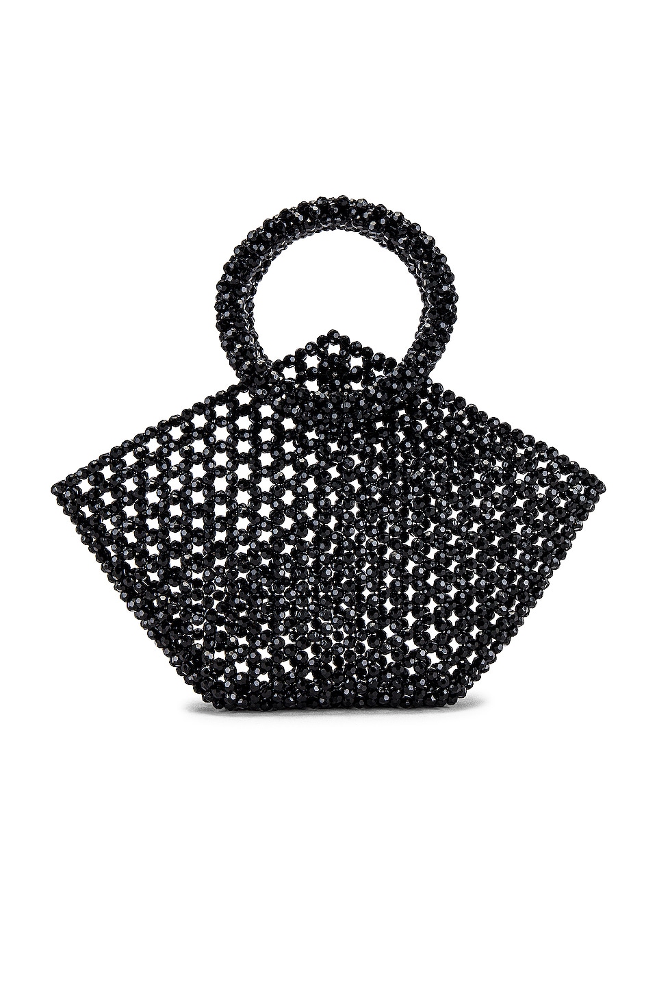 Geometric Top Handle Bag in Black 