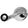Vent Window Crank, Black Knob w/ Chrome Center, Single Arm, 1949-64 GM Vehicles