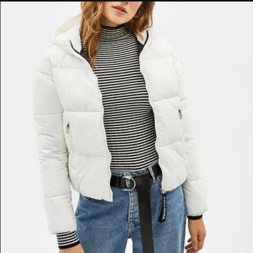 Icy White Quilted Jacket Su...