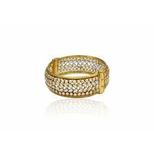Silver Gold Plated Bangle with Checker Stones - Neeta Boochra Jewellery