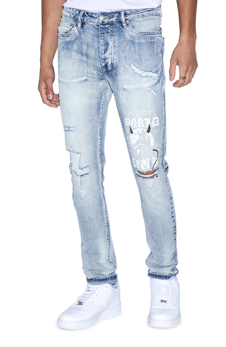KSUBI Chitch Punk Devil Slim Fit Jeans, Main, color, DENIM