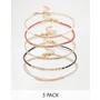 ASOS Lightweight Bracelet Pack With Gold Beads