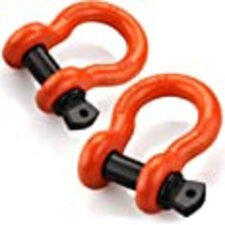 LIBERRWAY Shackles 3/4" (2 Pack) D Ring Shackle Rugged Off Road Shackles 28.5 Ton (57,000 lbs) Maximum Break Strength with 7/