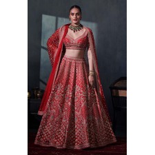 Bhuvi Bandhani Lehenga Set – Red