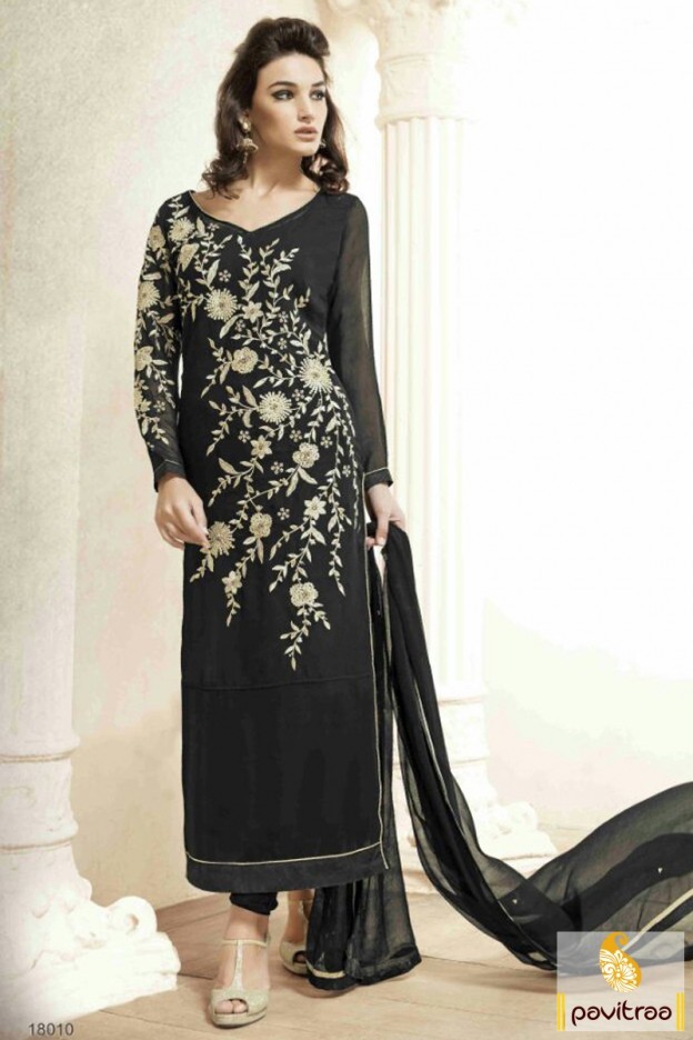 New Fancy Black Color Chiff...