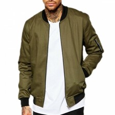 Moss Green Satin Baseball Jacket
