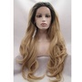 Ombre Color Dark Blonde Wave Synthetic Front Lace Wigs