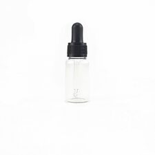 15ml Clear Round Glass with Black Dropper Set 01-00015CL-1B4N - Medtra (S) Pte Ltd