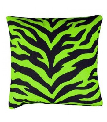 Zebra Synthetic Square Pillow Color: Lime