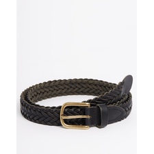 ASOS Super Skinny Leather Plaited Belt In Black