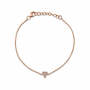 A 14K Rose Gold Station Bracelet With A Pave-Set Diamond Heart Weighing .05 Carat Total. G/H, Vs-Si