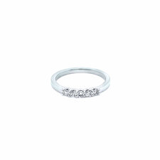 5 Stone Diamond Ladies Band Ring in 14K White Gold