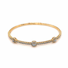 Diamond Ladies Bangle in 14K Yellow Gold