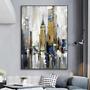 Hand Painted City Building Oil Painting Scenery For Home Abstract On Canvas Wall Art Decoration