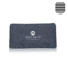 Dark Denim Flat Zippered Pouch - Femme Promo