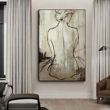 Hand Painted Oil Painting Abstract Characters Naked Girl Painting Canvas Modern Newest Wall Unframe