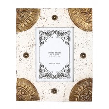 Buy Vintage Hand Painted Wood And Metal Off White Photo Frame Online At Rajrang