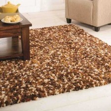 Fondant Truffle Brown Mix Shaggy Rug By Flair Rugs 1