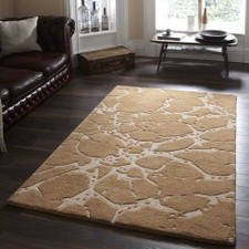 Elements EL-50 Beige Wool Rug By Think Rugs