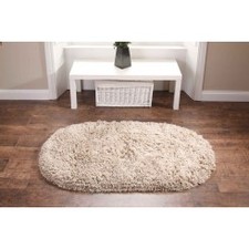 Rainbow Beige Shaggy Rug By Think Rugs