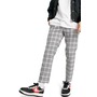 TOPMAN Men's Checkered Skinny Fit Trousers, Main, color, BLACK