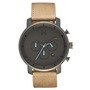 MVMT Chronograph Leather Strap Watch, 45mm, Main, color, GUNMETAL