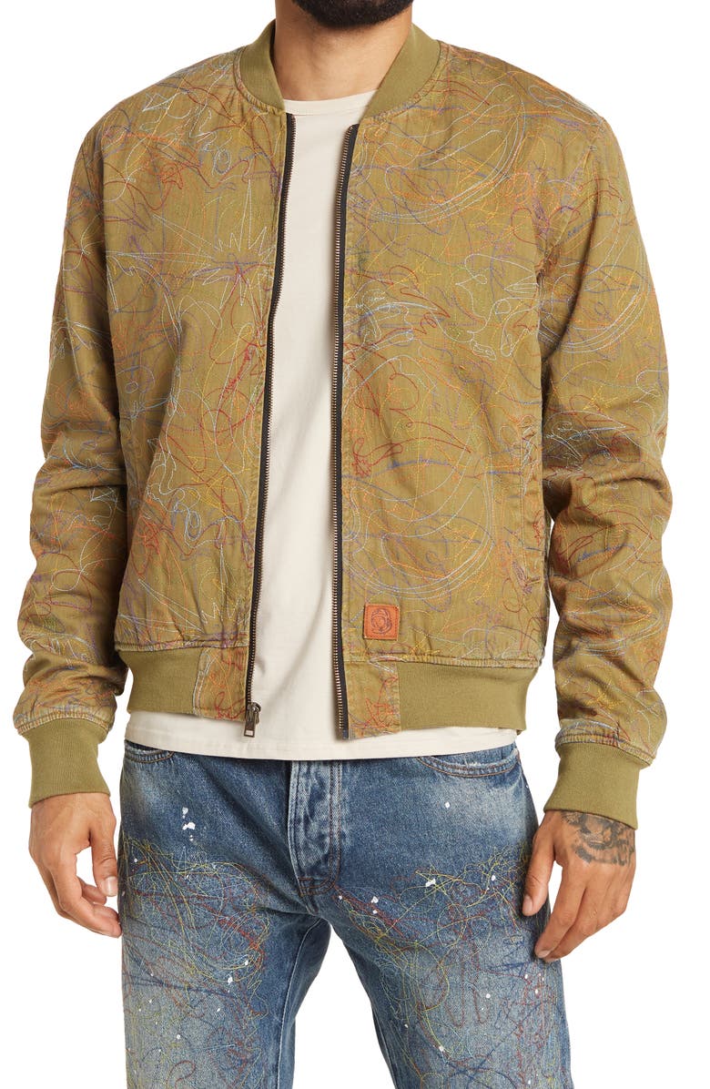 BILLIONAIRE BOYS CLUB Embroidered Jacket, Main, color, OLIVE DRAB