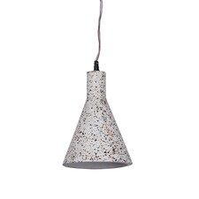 Conical White Terrazzo Concrete Hanging Light