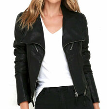 Sleek Black Leather Jacket Manufacturer