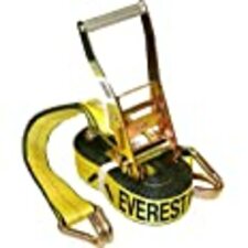 Everest Premium Ratchet Tie Down – 1 PK – 2 IN – 27 FT – 3333 LBS Working Load – 10000 LBS Break Strength – Double J Hook – C